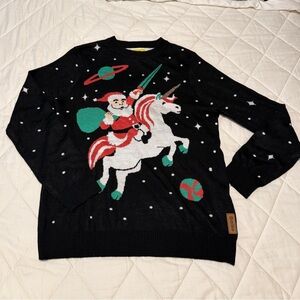Tipsy Elves tacky Christmas winter Santa sweater - unisex size Large